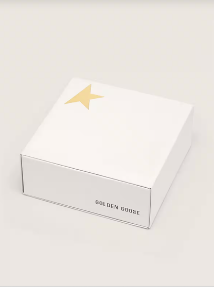 Golden Goose Gold-colored Lurex laces with contrasting white logo