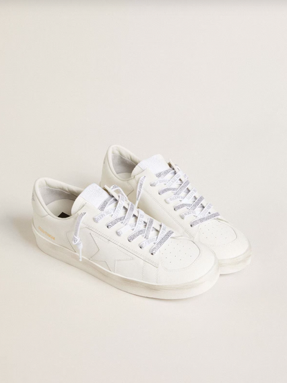 Golden Goose Swarovski laces with contrasting gray logo