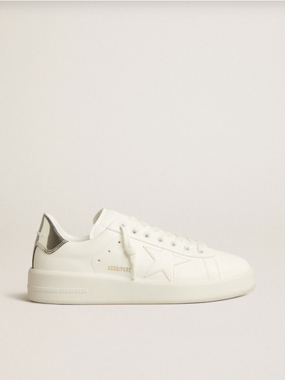 Golden Goose bio-based Purestar with white star and mirror-effect heel tab