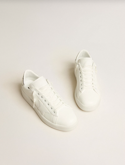 Golden Goose bio-based Purestar with white star and mirror-effect heel tab