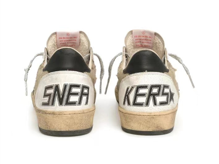 GOLDEN GOOSE Ball Star sneakers in leather and mesh with black heel tab