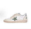 Golden Goose Ball Star Calfskin Round Toe Lace-Up Low-Top Sneakers for Women (White)