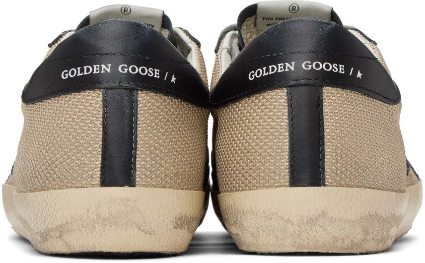 GOLDEN GOOSE Beige & Black Super-Star Sneakers