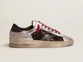 GOLDEN GOOSE LAB silver and animal-print Stardan sneakers