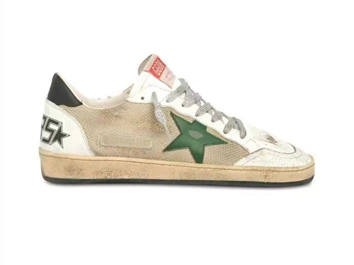 GOLDEN GOOSE Ball Star sneakers in leather and mesh with black heel tab