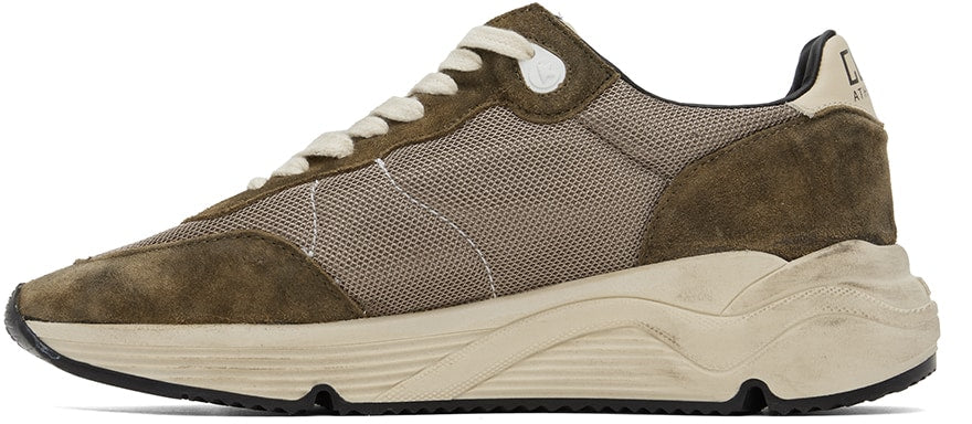(Pre Order)GOLDEN GOOSE Khaki & Beige Running Sole Low-Top Sneakers