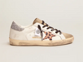 GOLDEN GOOSE Super-Star LTD sneakers with leopard-print crystal star and silver-colored crystal heel tab