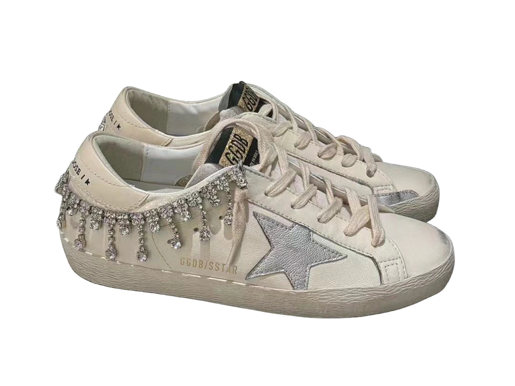 (Pre Order)GOLDEN GOOSE Super-Star sneakers in beige with silver star