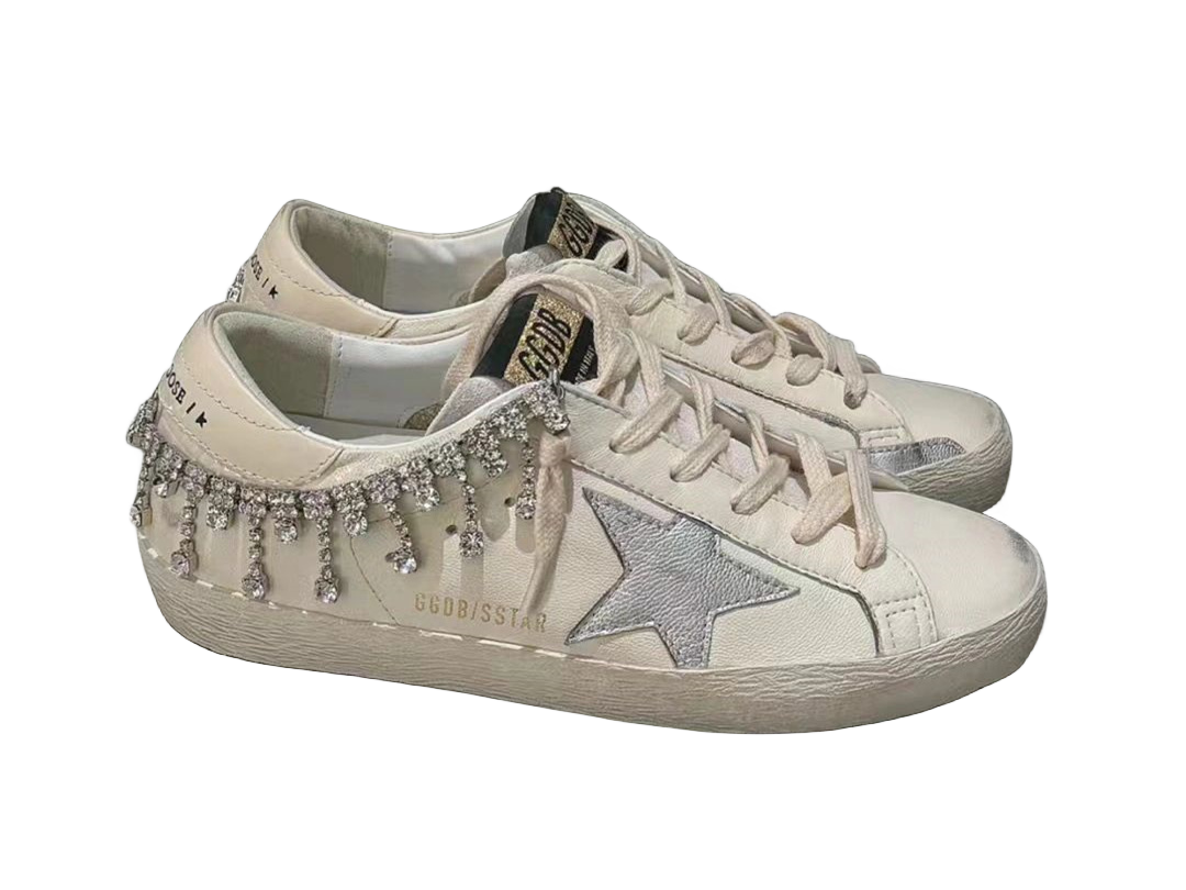 (Pre Order)GOLDEN GOOSE Super-Star sneakers in beige with silver star