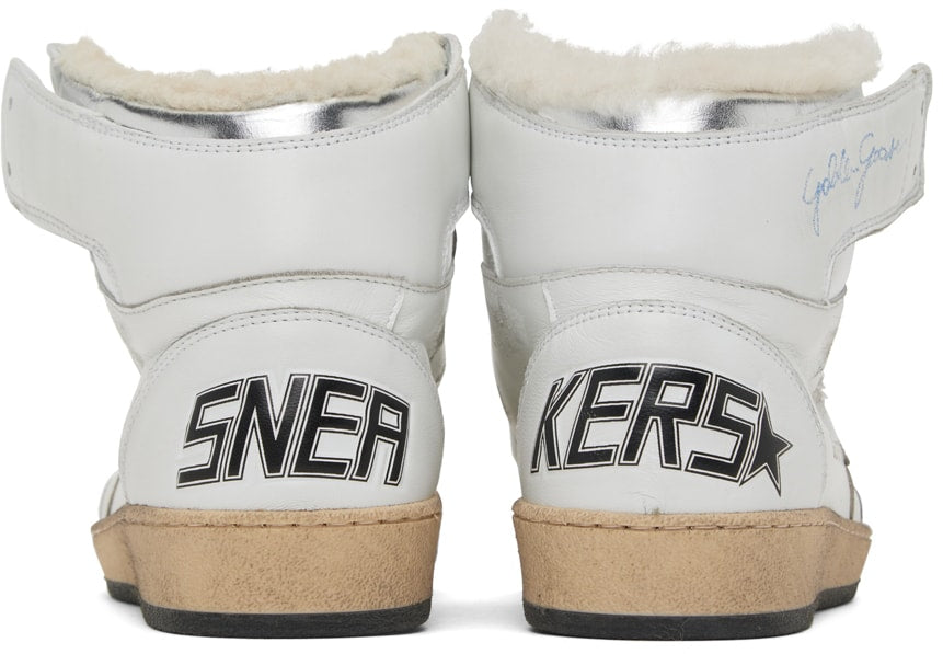 (Pre Order)GOLDEN GOOSE White Sky-Star High-Top Sneakers