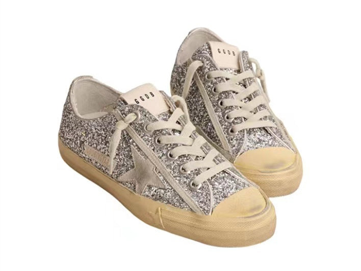 GOLDEN GOOSE V-Star In Silver
