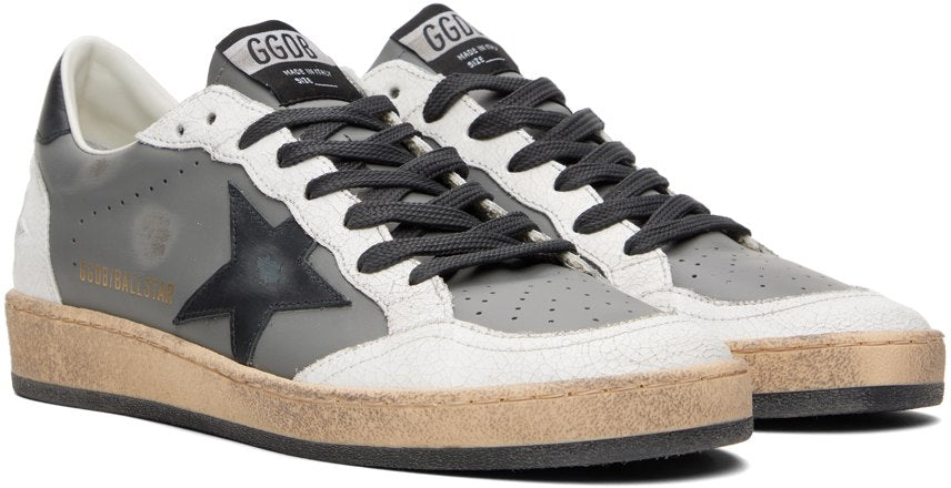 (Pre Order)GOLDEN GOOSE Gray & White Ball Star Sneakers