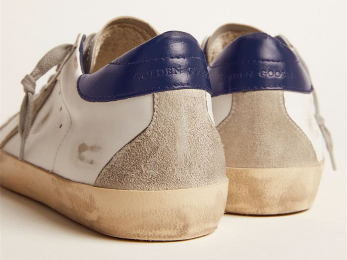GOLDEN GOOSE Super-Star sneakers with suede star and blue heel tab