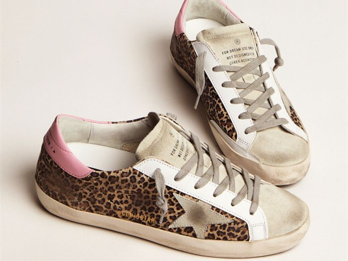 GOLDEN GOOSE Leopard-print suede Super-Star sneakers