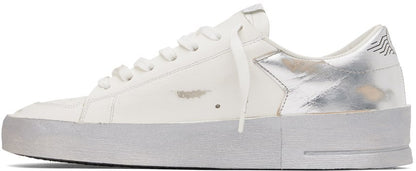 GOLDEN GOOSE White & Silver Stardan Sneakers