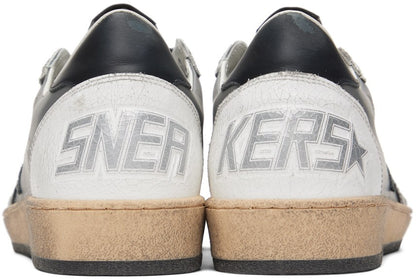 GOLDEN GOOSE Gray & White Ball Star Sneakers