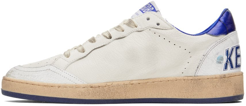 GOLDEN GOOSE White & Blue Ball Star Sneakers