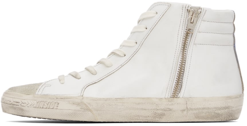 (Pre Order)GOLDEN GOOSE White Leather & Suede Slide Classic High-Top Sneakers