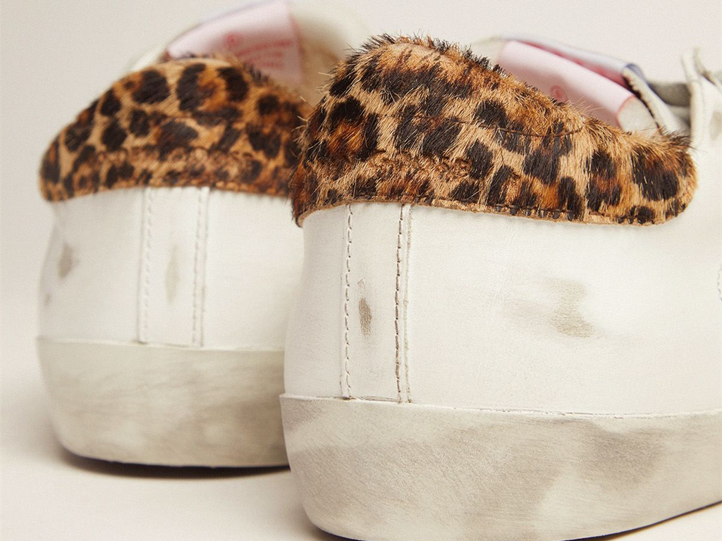 GOLDEN GOOSE LAB Limited Edition Super-Star sneakers with double tongue and leopard-print heel tab