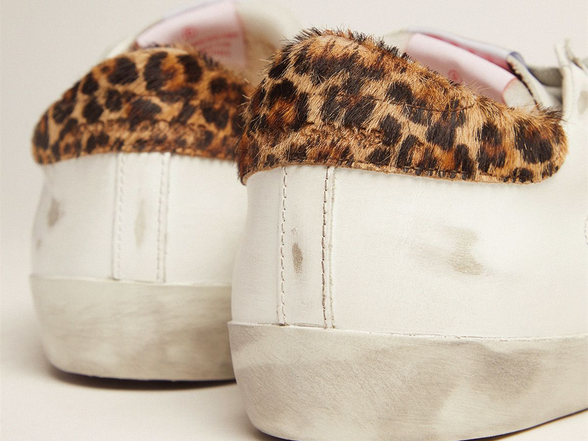 GOLDEN GOOSE LAB Limited Edition Super-Star sneakers with double tongue and leopard-print heel tab