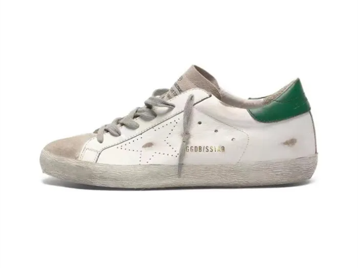 GOLDEN GOOSE Super-Star sneakers white green tail
