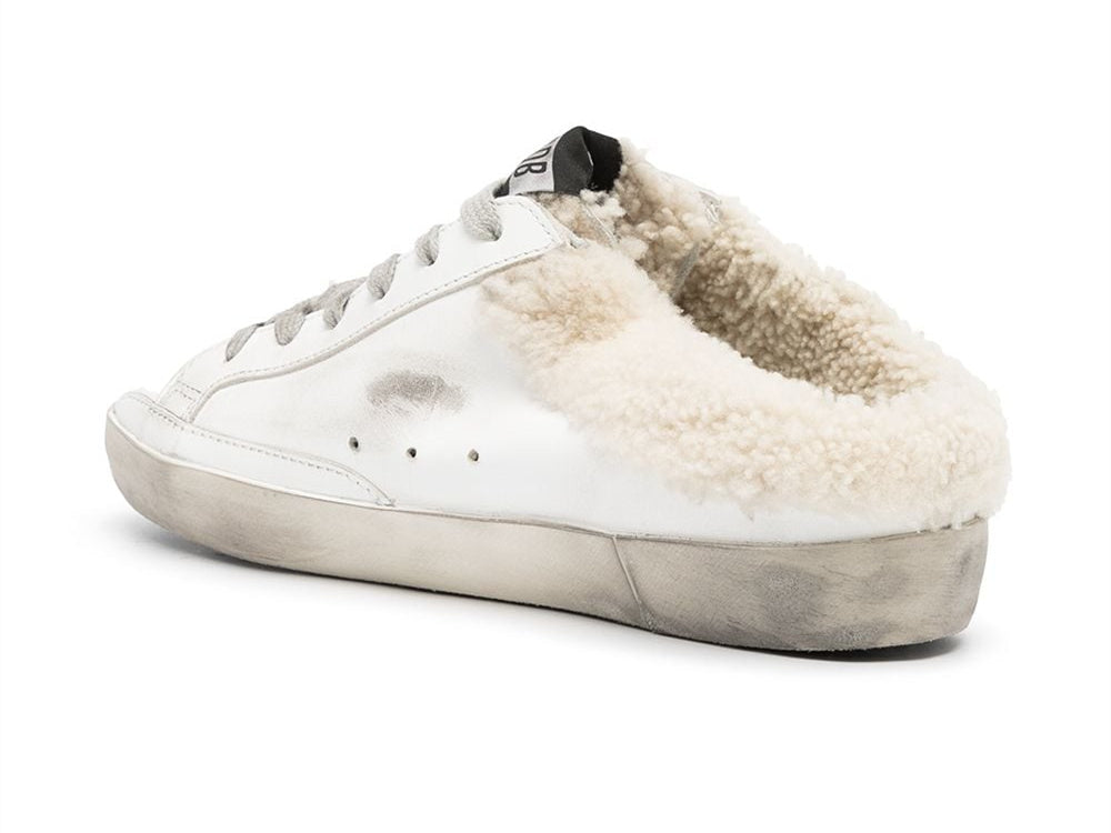 GOLDEN GOOSE Super-Star lace-up sneakers in silver