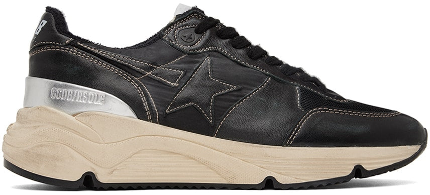 GOLDEN GOOSE Black Running Sole Low-Top Sneakers