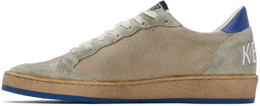 GOLDEN GOOSE Beige & Blue Ball Star Sneakers