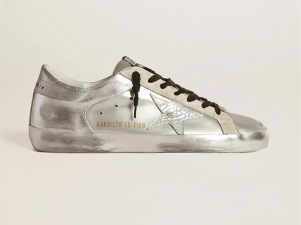 GOLDEN GOOSE Super-Star sneakers with star and silver heel tab