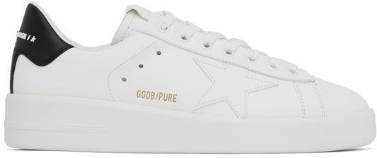 GOLDEN GOOSE White & Black Purestar Sneakers