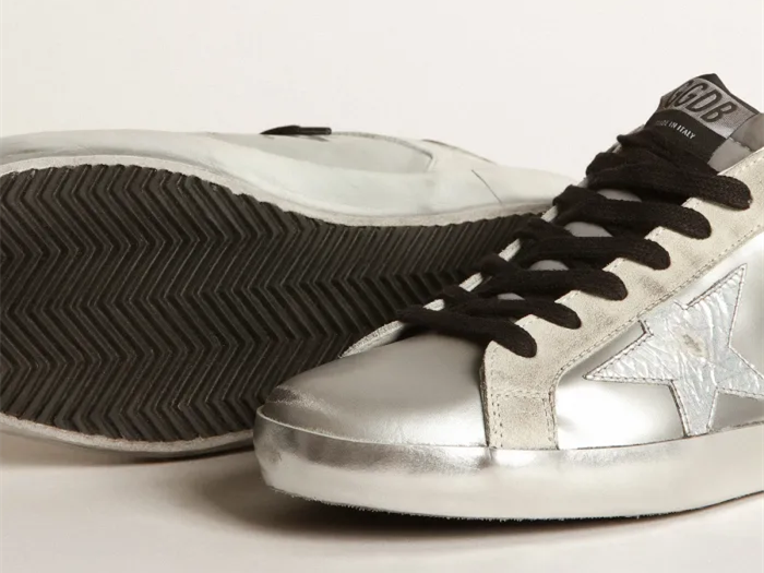 GOLDEN GOOSE Super-Star sneakers with star and silver heel tab